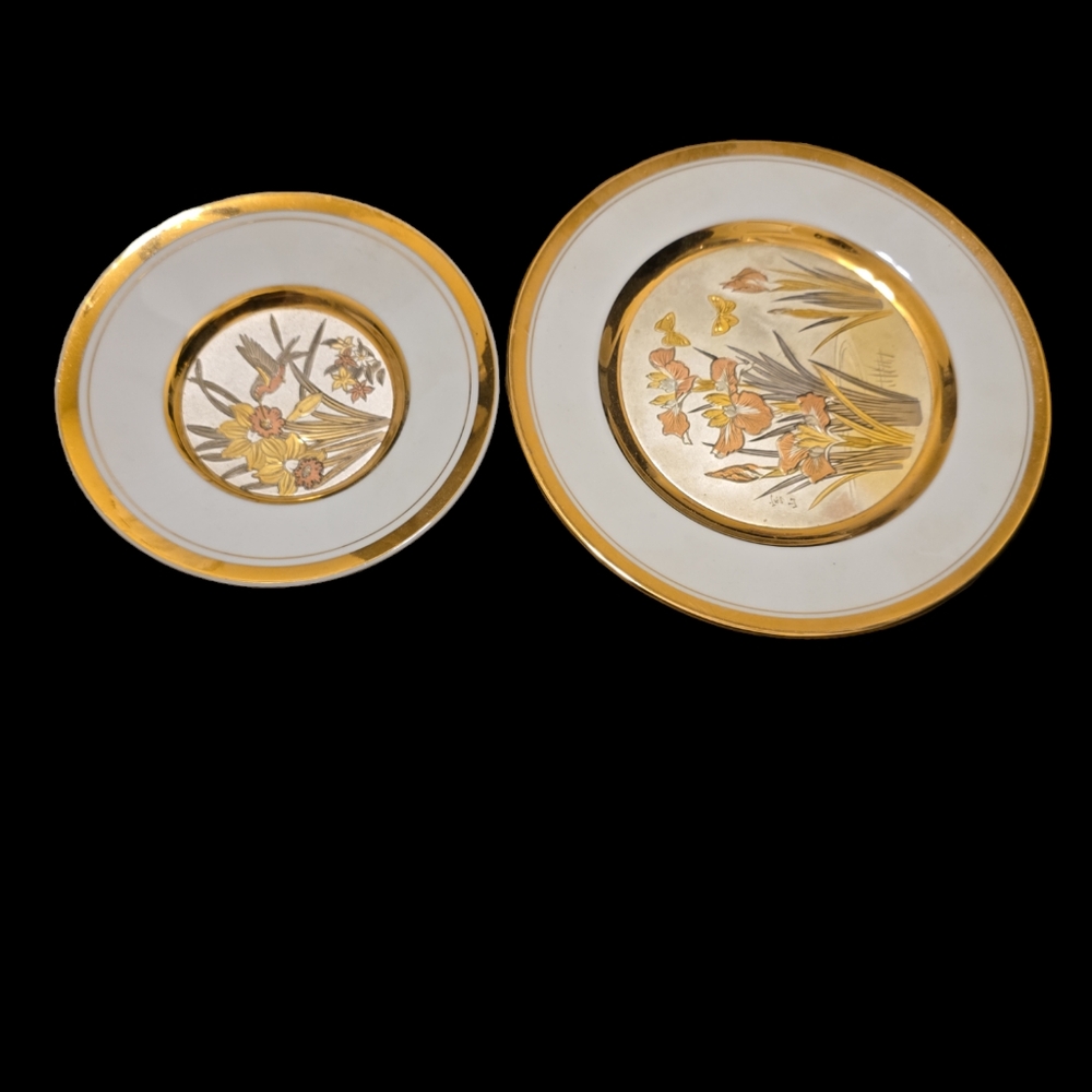 Lot of 2 - Art Of Chokin Decor Plate